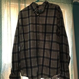 Plaid button-up shirt